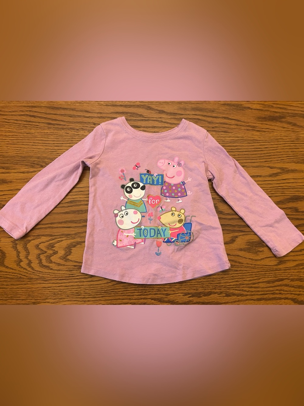 Jumping Beans Pink Long-Sleeve Peppa Pig Graphic Tee